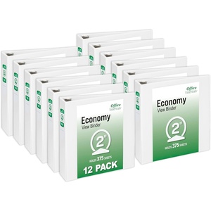 Office Essentials Economy View 3 Ring Binders, 1.5″ Round Rings, 2.1″ Spine, 275-Sheet Capacity, White Binders (12-Pack of 03426)(2″)