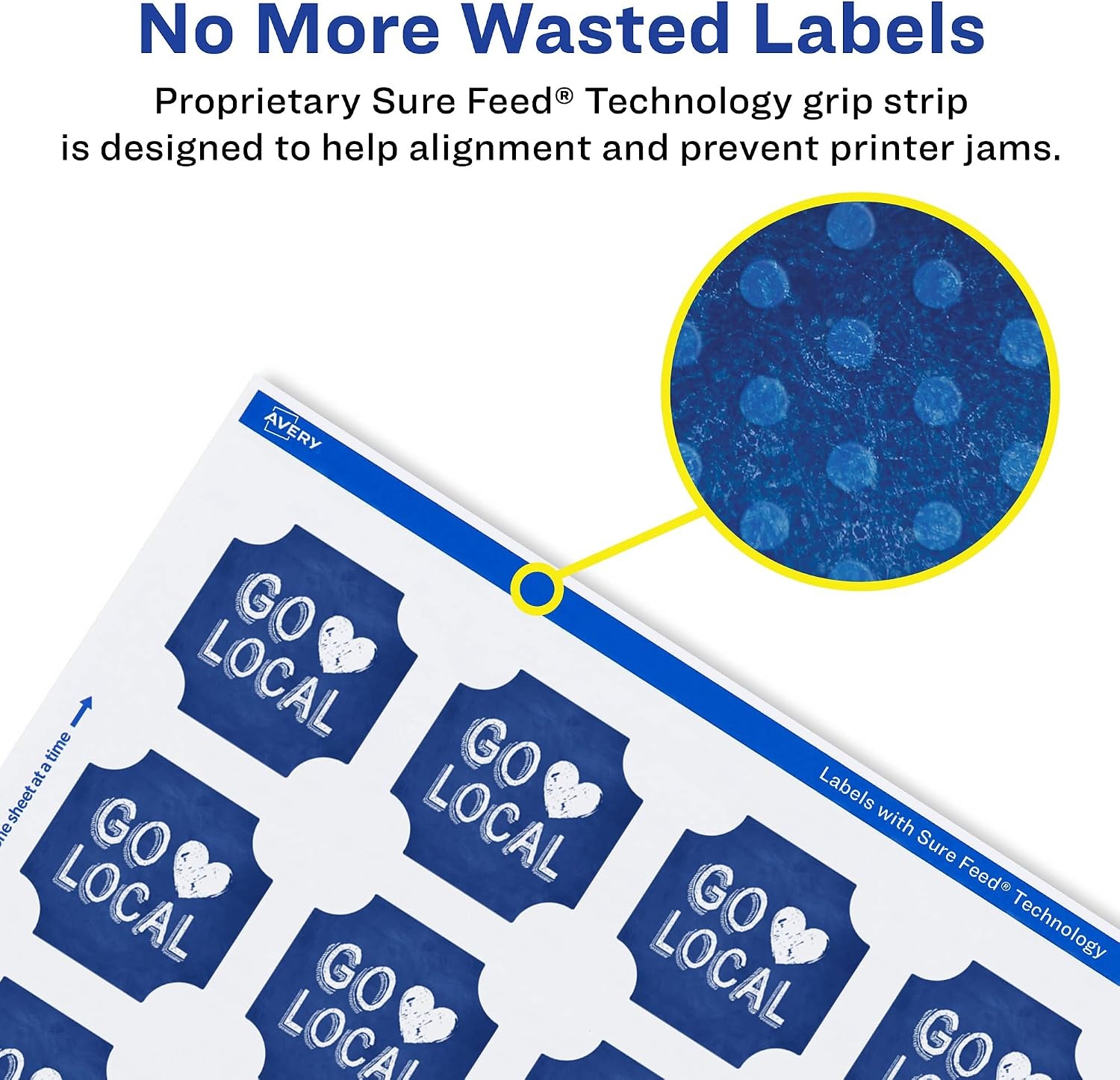 image:imageAvery Glossy White Square Scalloped Labels Sure Feed Technology 158 x 158 200 Glossy White Labels PrinttoTheEdge Permanent Adhesive LaserInkjet Printable1 000 labels