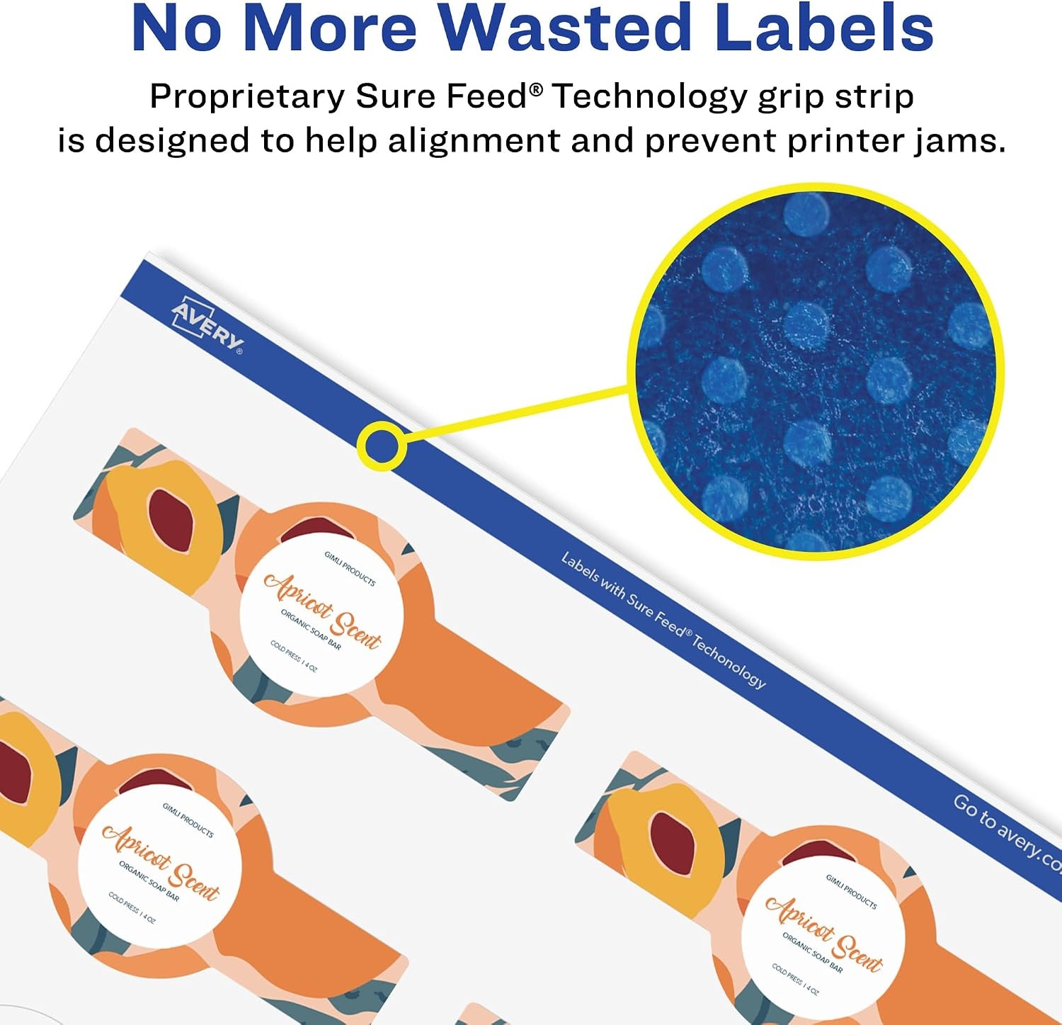 image:imageAvery Glossy White Wraparound Band Labels Sure Feed Technology 15 x 35 100 Glossy White Labels PrinttotheEdge Permanent Label Adhesive LaserInkjet Printable Labels250 labels