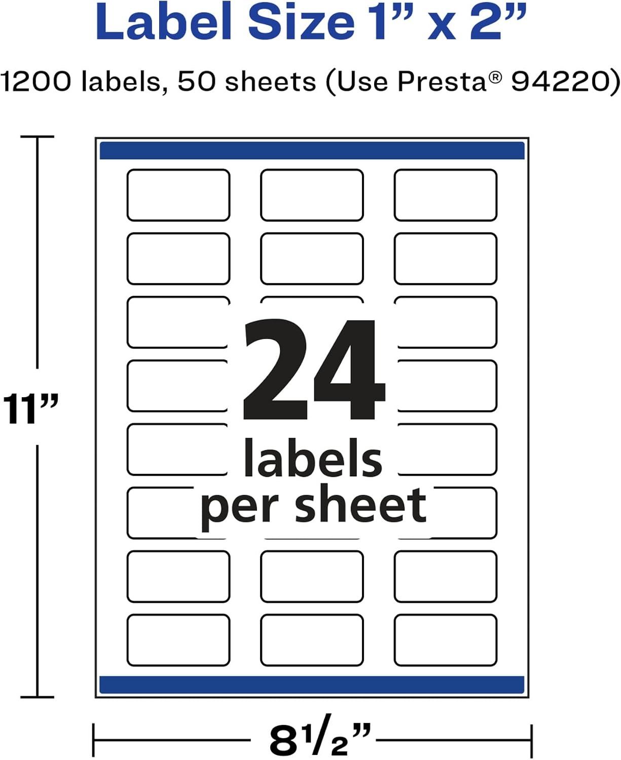 image:imageAvery Glossy White Rectangle Labels Sure Feed Technology 1 x 2 240 Glossy White Labels PrinttoTheEdge Permanent Adhesive LaserInkjet Printable1 200 labels