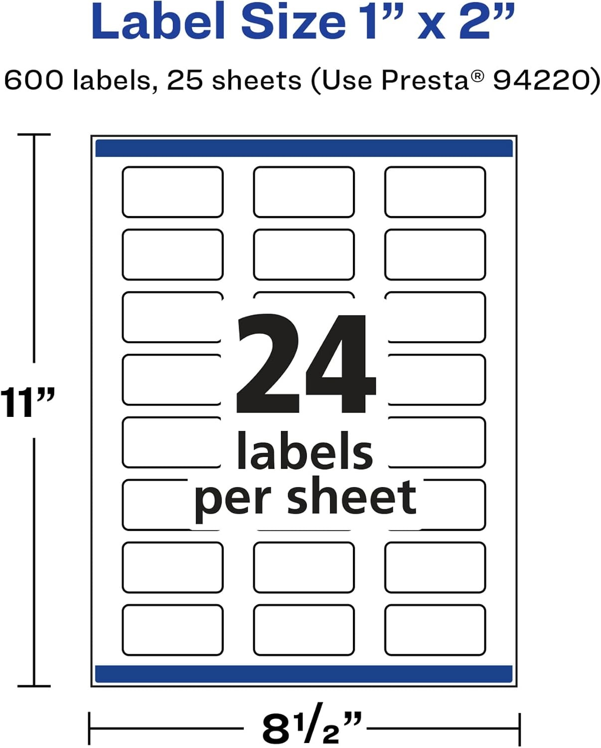 image:imageAvery Glossy White Rectangle Labels Sure Feed Technology 1 x 2 240 Glossy White Labels PrinttoTheEdge Permanent Adhesive LaserInkjet Printable600 labels