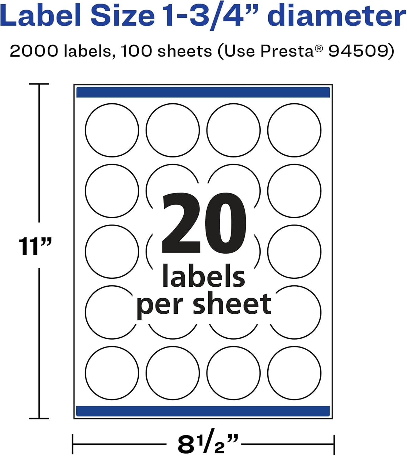 image:imageAvery Glossy White Round Labels Sure Feed Technology 175 Diameter 200 Glossy White Labels PrintToTheEdge Permanent Adhesive LaserInkjet Printable2 000 labels
