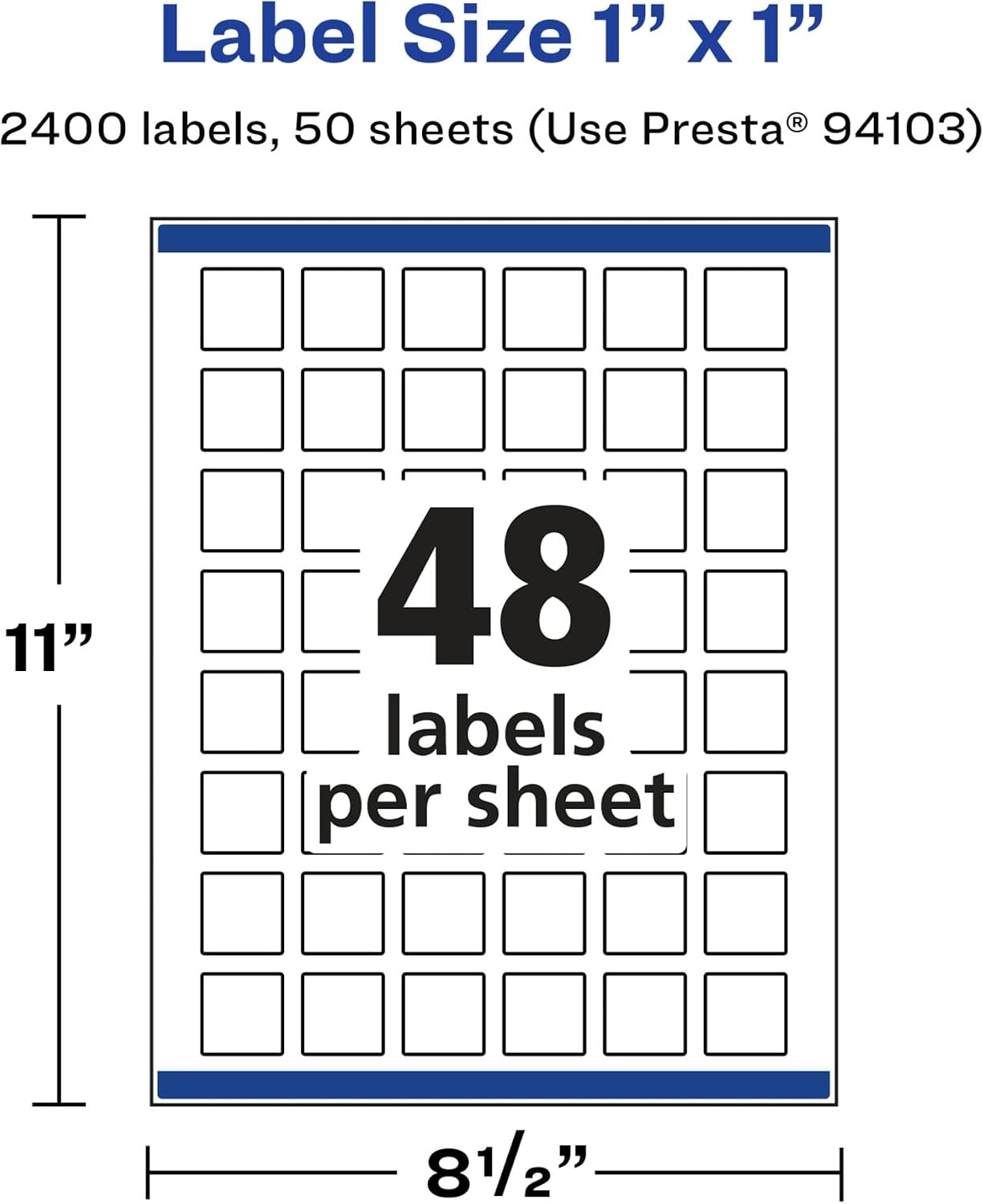 image:imageAvery Glossy White Square Labels Sure Feed Technology 1 x 1 480 Glossy White Labels PrinttoTheEdge Permanent Adhesive LaserInkjet Printable2 400 labels
