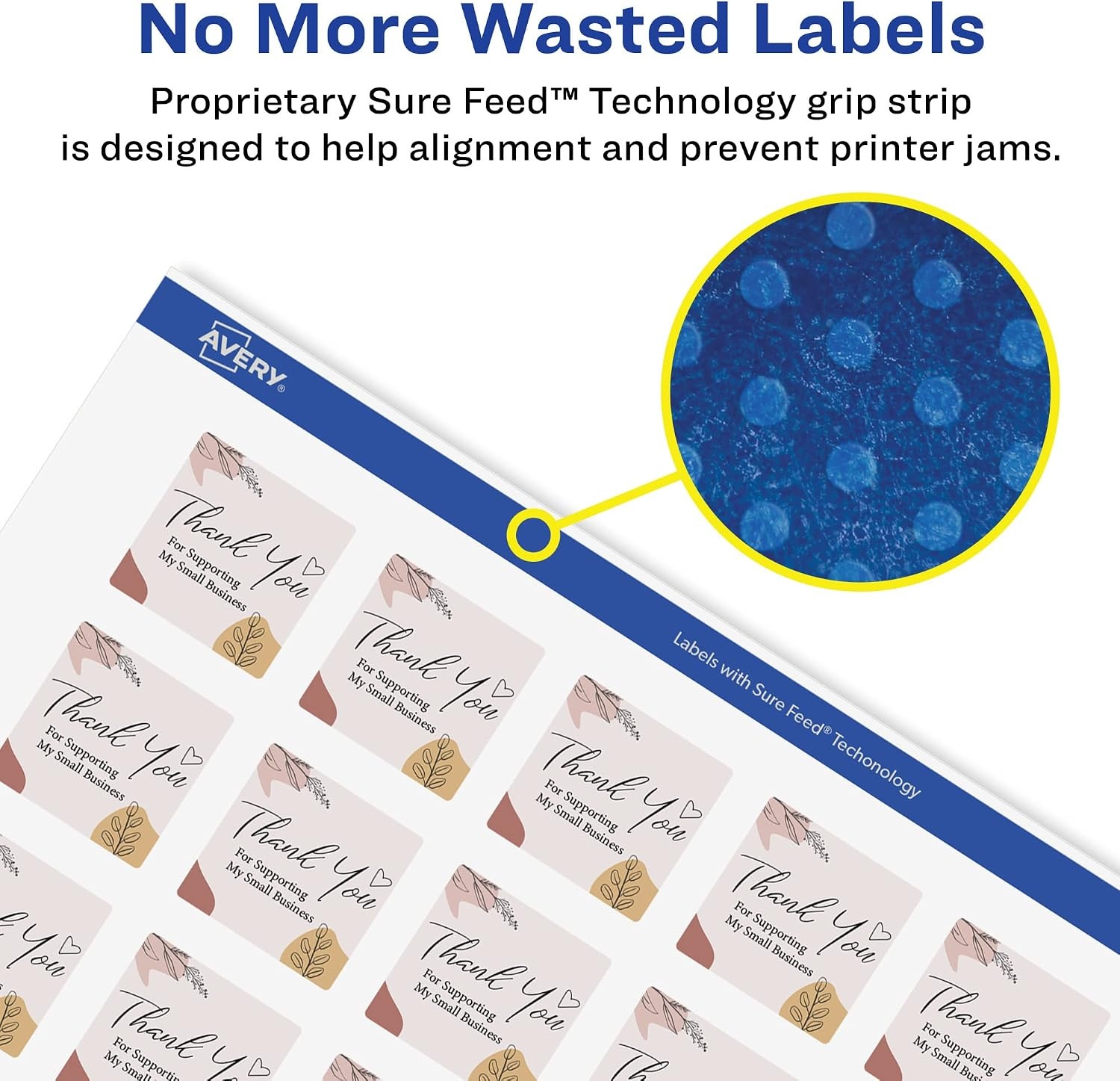 image:imageAvery Glossy White Square Labels Sure Feed Technology 1 x 1 480 Glossy White Labels PrinttoTheEdge Permanent Adhesive LaserInkjet Printable2 400 labels