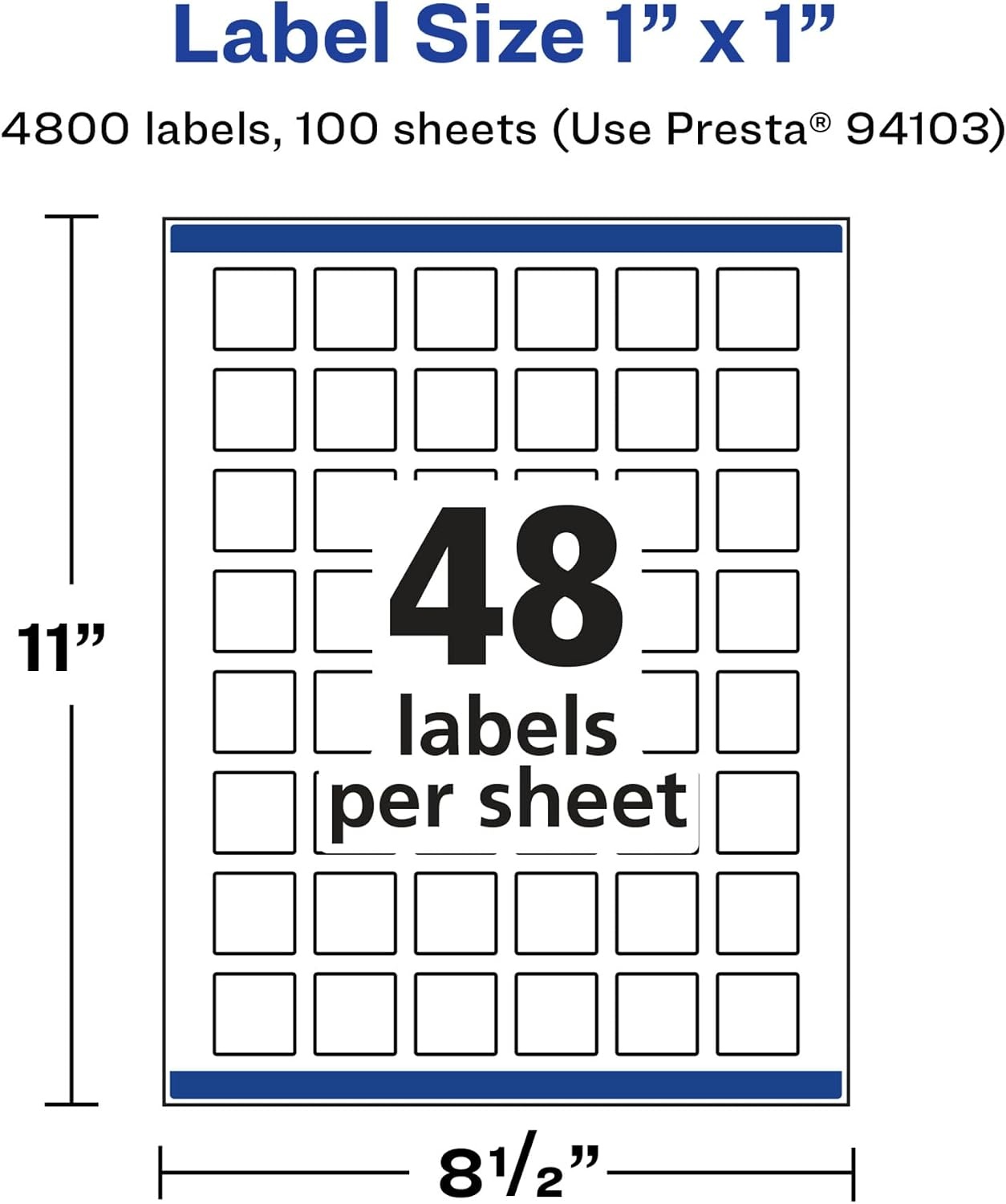 image:imageAvery Glossy White Square Labels Sure Feed Technology 1 x 1 480 Glossy White Labels PrinttoTheEdge Permanent Adhesive LaserInkjet Printable4 800 labels