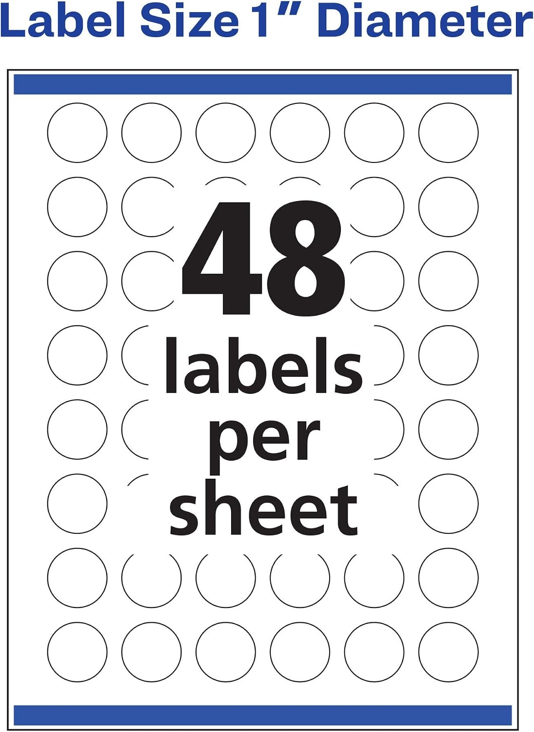 image:imageAvery Round Labels Sure Feed Technology 1 Diameter 240 Glossy White Labels 364851 200 labels