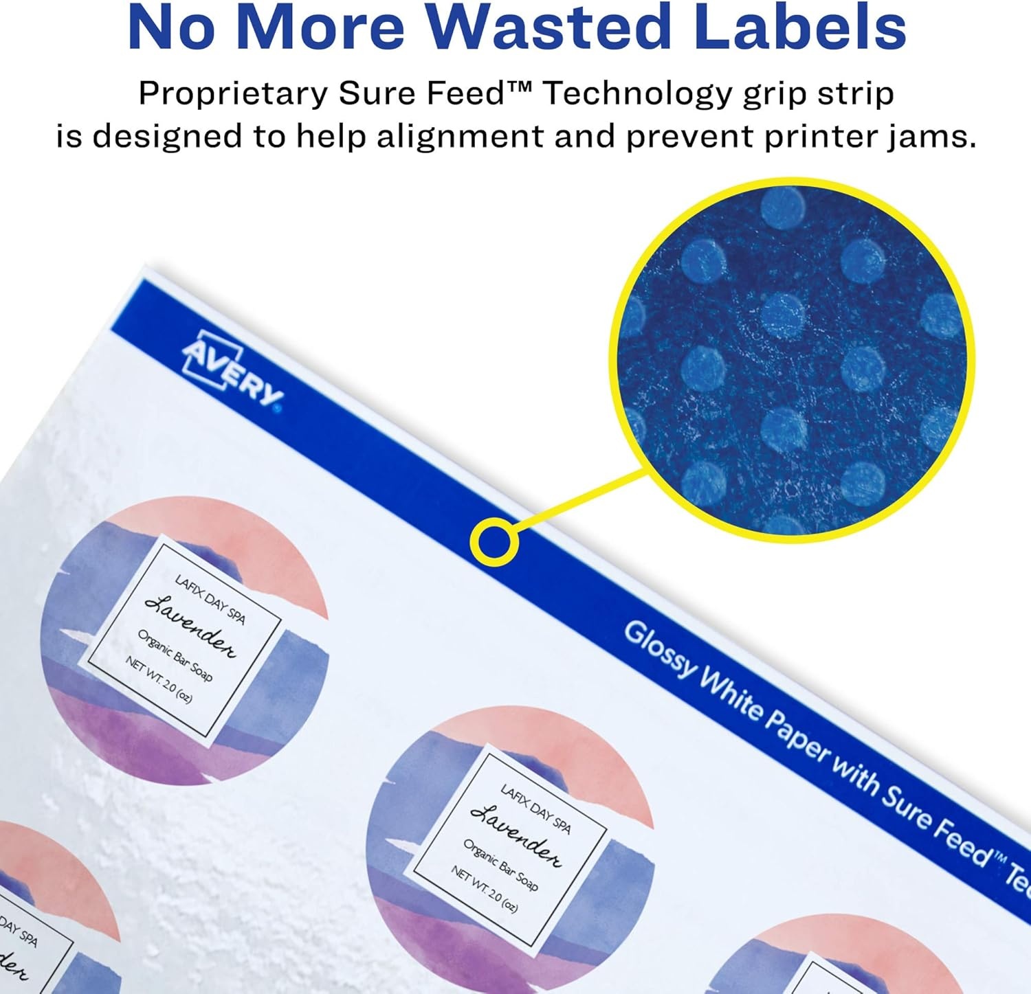 image:imageAvery Round Labels Sure Feed Technology 1 Diameter 240 Glossy White Labels 364854 800 labels